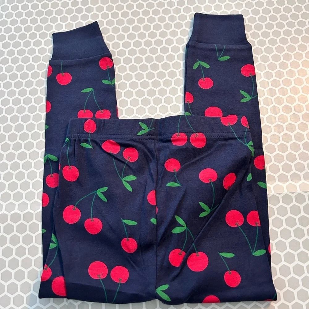 NWT Old Navy Navy and Red Cherries Print Kids Pajama Set Size 4T
